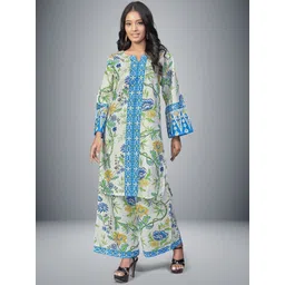 TAVAS Floral Printed Pure Cotton Tunic With Palazzo-picture-16