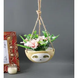 Beige Ceramic Hanging Planter by Tayhaa-picture-13