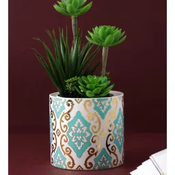 Blue & Gold Ceramic Desk Pot by Tayhaa-picture-14