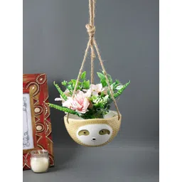 TAYHAA Beige Baby Face Hanging Ceramic Planter-picture-32
