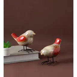 tayhaa Birds Red & Brown Ceramic & Metal Figurine-picture-10