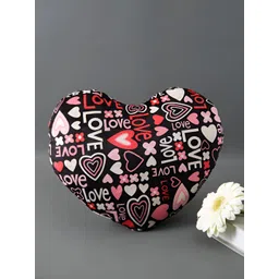 TAYHAA Black & Pink Printed Heart-shaped Cushion with Teddy Gift Set-picture-16