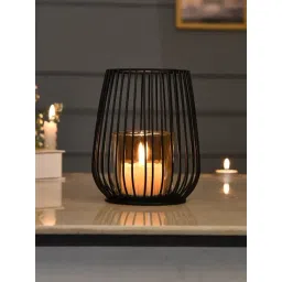 Tayhaa Black Metal Cage Tealight Holder - Set of 2-image-42