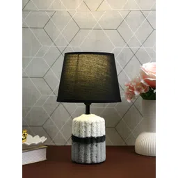 TAYHAA Black Textured Ceramic Contemporary Frusturical Shaped Table Lamp-picture-11