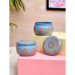 TAYHAA Blue & Brown Wax Serenity Candle Jar-picture-36