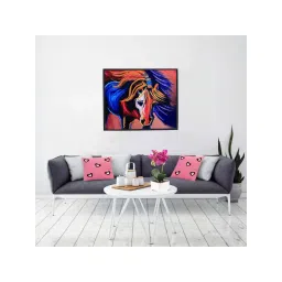 Tayhaa Blue & Orange Canvas Wall Painting - Set of 1-picture-11