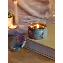 Tayhaa Blue & Pink Metal & Wax Candle-picture-33