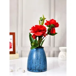 Tayhaa Blue Ceramic Artistic Pattern Cylindrical Vase-picture-10