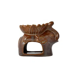 TAYHAA Brown Elephant Flower Cut Shaped Ceramic Aroma Oil Diffuser image 2