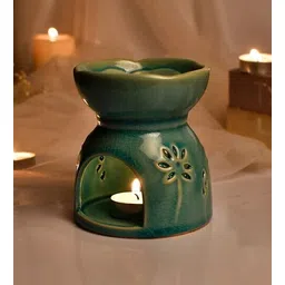 tayhaa Floral Cut Design Blue Ceramic Oil Diffuser-picture-21