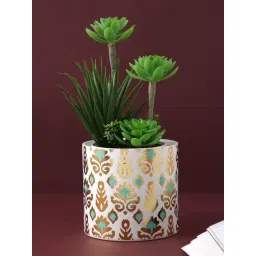Tayhaa Gold & Aqua Ceramic Planter-picture-11