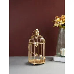 Tayhaa Gold Metal Birdcage Candle Holder-picture-16