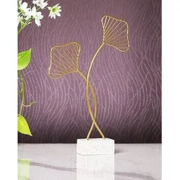 tayhaa Gold Toned Metal Patterned Leaves Showpiece-picture-11