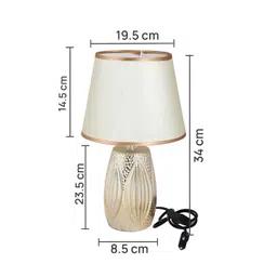 TAYHAA Gold-Toned Textured Ceramic Frusturical Shaped Table Lamp image 5
