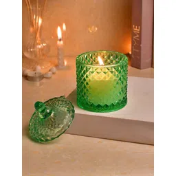 TAYHAA Green Aura Textured Scented Candle With Lid-image-39