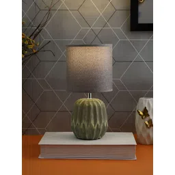 TAYHAA Grey and Beige Contemporary Ceramic Cylindrical Shaped Table Lamp-picture-36