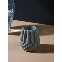 Tayhaa Grey Ceramic Abstract Candle Holder-picture-13