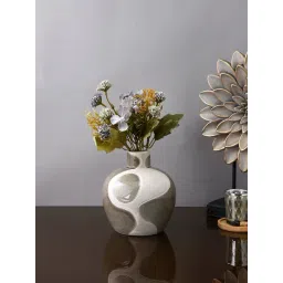 Tayhaa Grey Ceramic Abstract Flower Vase-picture-17