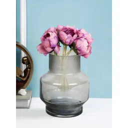 Tayhaa Grey Thick Glass Flower Vase-picture-28