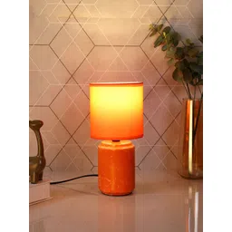 TAYHAA Orange Ceramic Quirky Cylindrical Shaped Table Lamp-picture-30