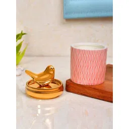 TAYHAA Pink & Golden Wax Mindful Melodies Candle With Bird Lid-picture-30