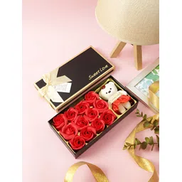 TAYHAA Red & White Roses & Teddy Gift Set-picture-18