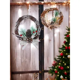 TAYHAA Set Of 2 Holiday Charm Wreath-picture-19