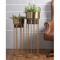 tayhaa Set of 2 Metal Planters with Stand-picture-42
