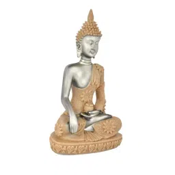 Tayhaa Silver Resin Meditative Serenity Buddha Idol image 3