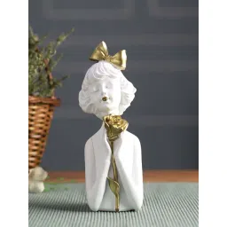 Tayhaa White & Golden Resin Lady Artpiece-image-17