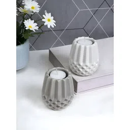 TAYHAA White & Grey Set of 2 Candle Holder-picture-32