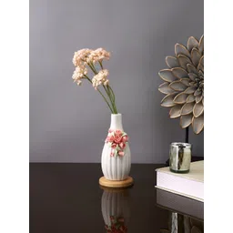 TAYHAA White & Pink Textured Ceramic Flower Vase-picture-15