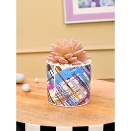 TAYHAA White & Purple Sucullent Artificial Plant With Pot-picture-29