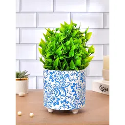 TAYHAA White Blue Floral Printed Ceramic Planter-picture-38