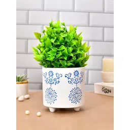 TAYHAA White Blue Printed Ceramic Planter-picture-20