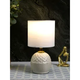 TAYHAA White Ceramic Contemporary Cylindrical Shaped Table Lamp-picture-34