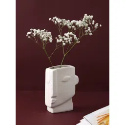 Tayhaa White Ceramic Face Vase-picture-40