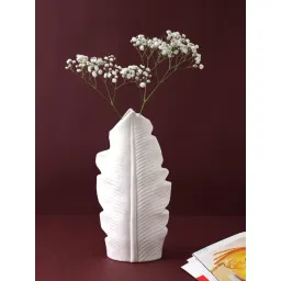 Tayhaa White Ceramic Feather Vase-image-48