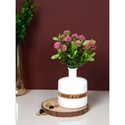 TAYHAA White Ceramic Flower Vase With Home & Garden Band-picture-11