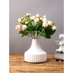 Tayhaa White Ceramic Geometric Flower Vase-picture-34