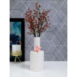 Tayhaa White Ceramic Geometric Flower Vase-picture-15