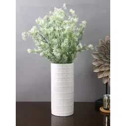 Tayhaa White Ceramic Geometric Flower Vase-picture-44