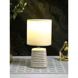 TAYHAA White Ceramic Quirky Cylindrical Shaped Table Lamp-picture-47