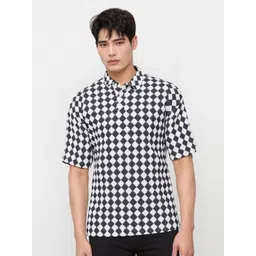 TAZO Checked Polo Collar Cotton T-shirt-picture-30