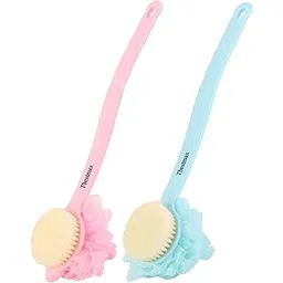 Tbestmax Loofah Back Scrubber Long Handle Shower Body Brush with Soft Mesh Sponge for Women Skin Exfoliating Bath, Massage-picture-31