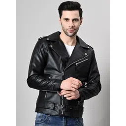 TBOJ Men Leather Lightweight Biker Jacket-picture-19