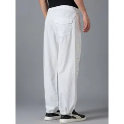 TCI Men Relaxed Plain Loose Fit Pure Cotton Parachute Trousers image 3