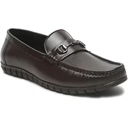 Men's Solid Classy Leather Loafer Shoes, Slip-On Loafers for Men | Round Toe | Flat Heel-image-13