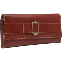 teakwood leathers Bifold Wallet for Women with Card Pocket, Ladies Purse with Zipper Pocket(RED)-picture-13