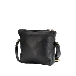 Teakwood Leathers Black Solid Medium Cross Body Bag image 3